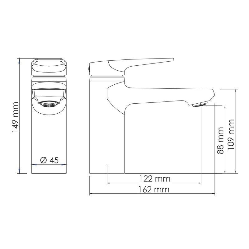 Смеситель для раковины Wasserkraft Glan 6603 черный глянец