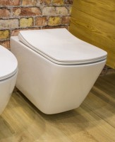Унитаз подвесной Art&Max Techno AM9310CHR/SC безободковый, с микролифтом, белый