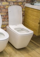 Унитаз подвесной Art&Max Techno AM9310CHR/SC безободковый, с микролифтом, белый