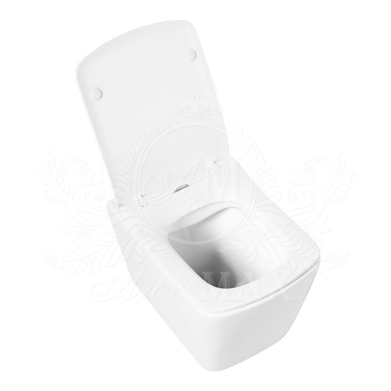 Унитаз подвесной Art&Max Techno AM9310CHR/SC безободковый, с микролифтом, белый