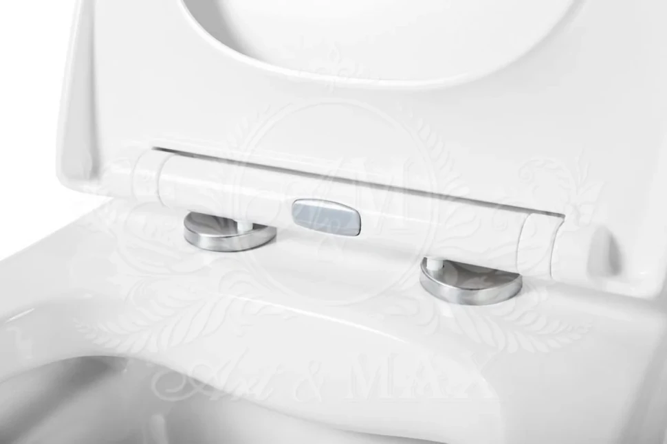 Унитаз подвесной Art&Max Techno AM9310CHR/SC безободковый, с микролифтом, белый