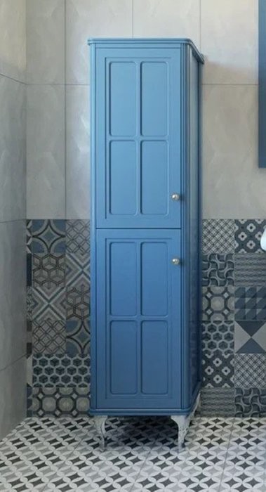 Шкаф пенал для ванной Caprigo Borgo 40 L бриллиантово-синий