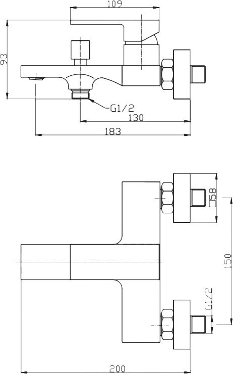 Смеситель для ванны с душем BelBagno Romano ROM-VAS-CRM