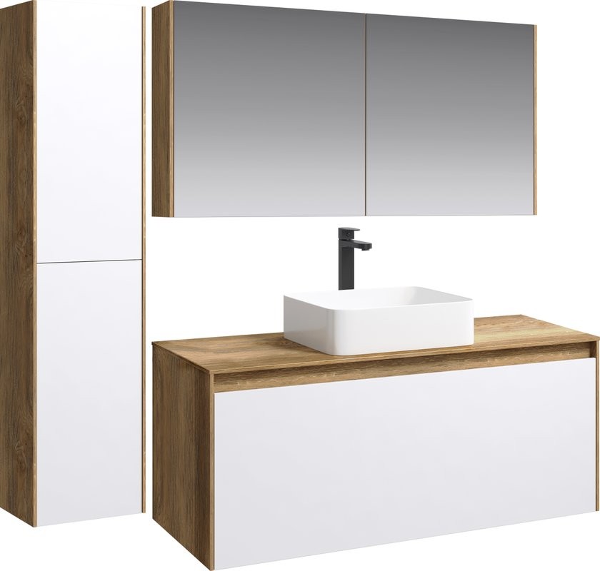 Мебель для ванной комнаты Aqwella 5 stars Mobi 120 дуб балтийский, белая