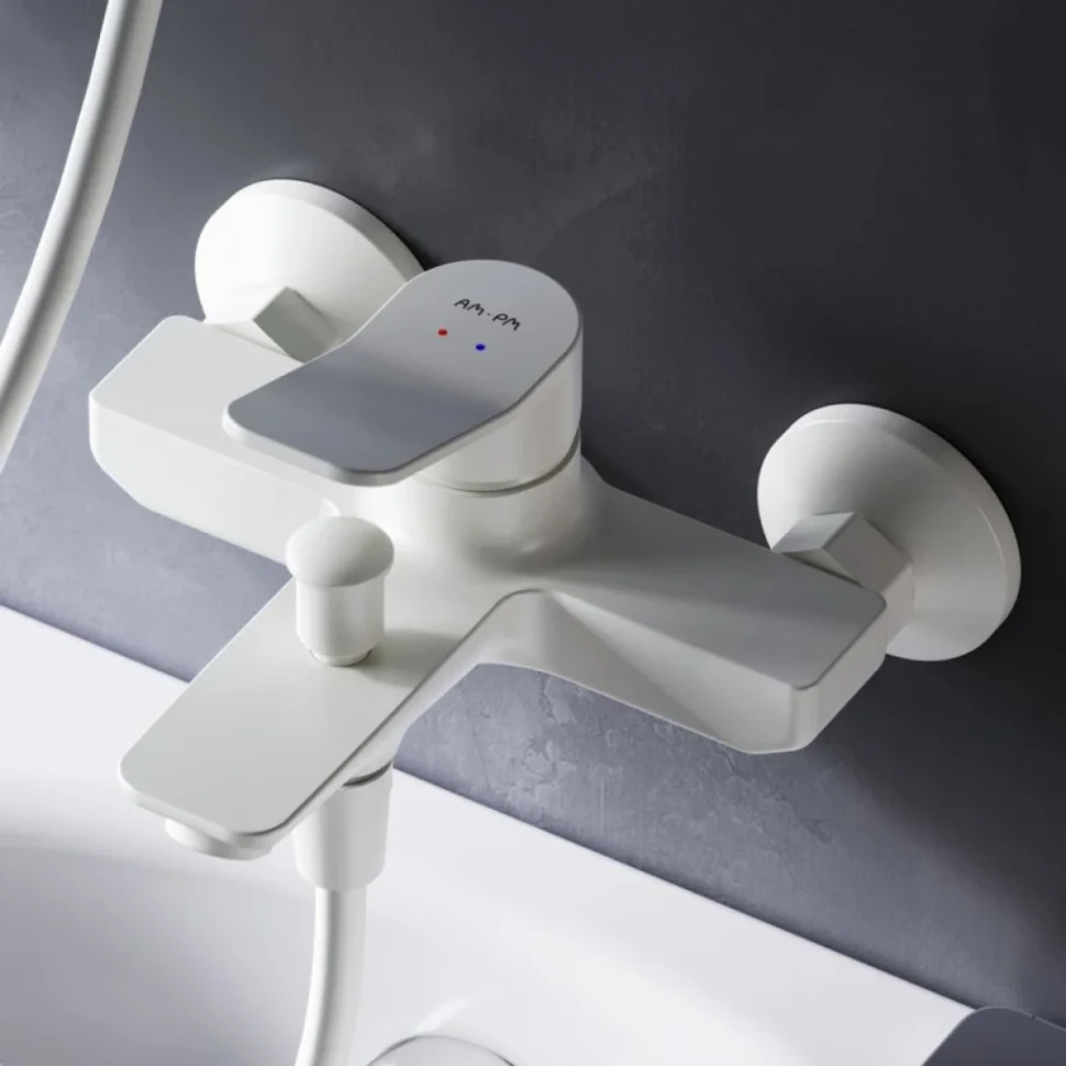 Смеситель для ванны с душем AM.PM X-Joy F85A10033 белый