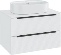 Тумба с раковиной Runo Орлеан 70 белая матовая, белый глянец, раковина Nuovo 50