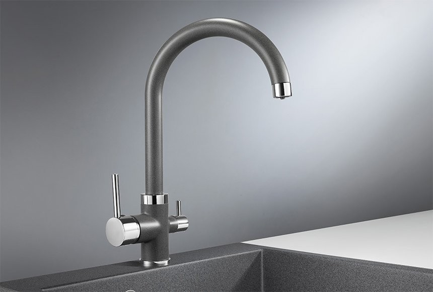 Смеситель для кухни Granula 2168, графит