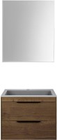 Тумба с раковиной Vincea Chiara 2D 60, 2 ящика, дуб табак, с серой раковиной
