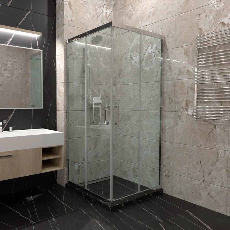 Душевой уголок Triton Фикс 90х90 см, без поддона, профиль хром