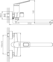 Смеситель с длинным изливом для ванны Haiba HB22595 Смеситель с длинным изливом для ванны Haiba HB22595