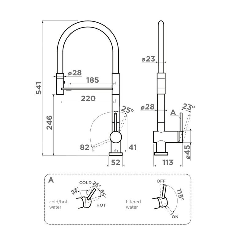 Смеситель для кухни Omoikiri Kanto 2 Plus-SB C с гибким изливом