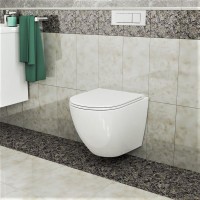 Унитаз подвесной Teymi Lina S T40102 с микрофлитом, безободковый, белый