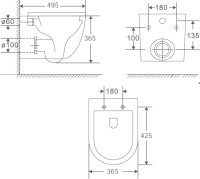 Унитаз подвесной Teymi Lina S T40102 с микрофлитом, безободковый, белый