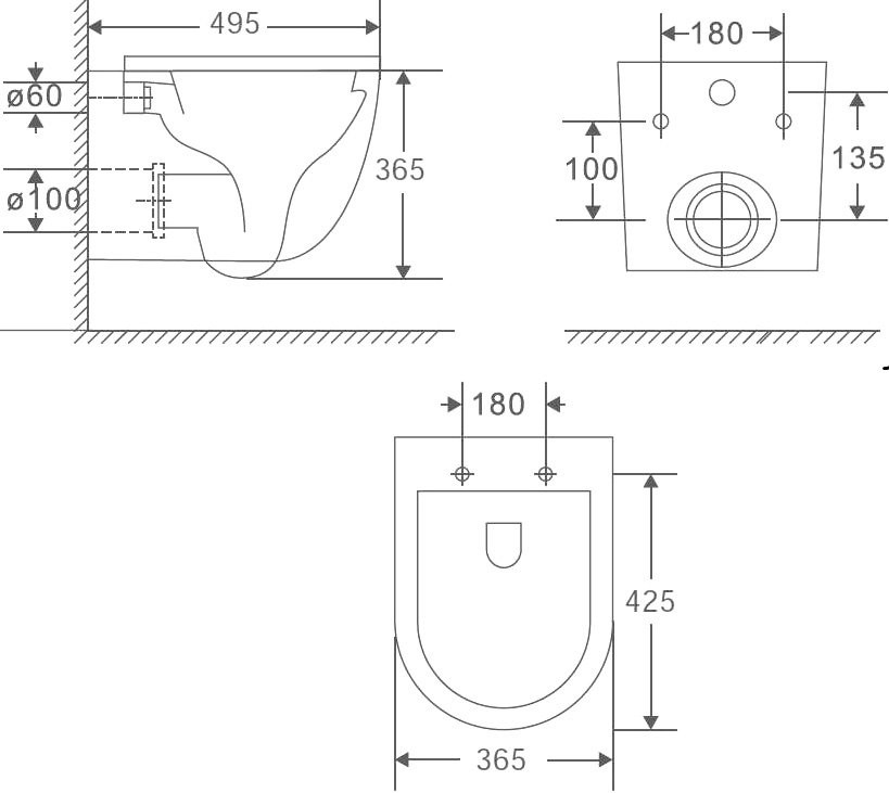 Унитаз подвесной Teymi Lina S T40102 с микрофлитом, безободковый, белый