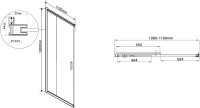 Душевой уголок Vincea Garda VSS-1G8011CH 110x80 см, профиль хром, стекло шиншилла