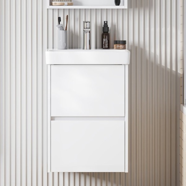 Тумба под раковину AQUATON Сканди 45 белый глянец, белый матовый