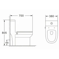 Унитаз-моноблок Azario Brusco AZ-1085B Унитаз-моноблок Azario Brusco AZ-1085B