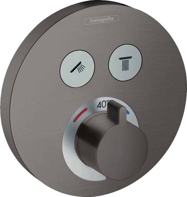Термостатический смеситель встраиваемый Hansgrohe ShowerSelect S ShowerSelect S 15743340 для душа, шлифованный черный хром