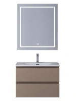 Мебель для ванной комнаты BelBagno Kraft 60 подвесная, матовая бежевая, раковина bb-8099-60