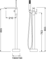 Напольный смеситель для ванны с душем Timo Selene 2200/03Y-CR черный