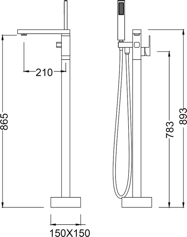 Напольный смеситель для ванны с душем Timo Selene 2200/03Y-CR черный