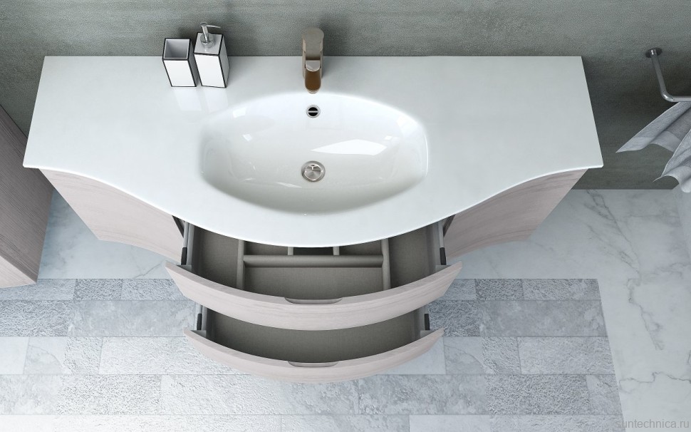 Тумба с раковиной Cezares Vague 140 rovere sbiancato