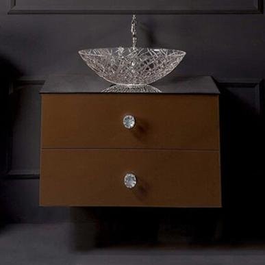 Тумба с раковиной Armadi Art NeoArt 80 шоколад с ручками Crystal хром