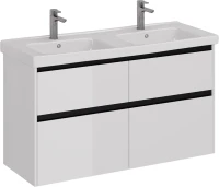 Тумба под раковину Lemark Combi 120 черная, белая глянцевая