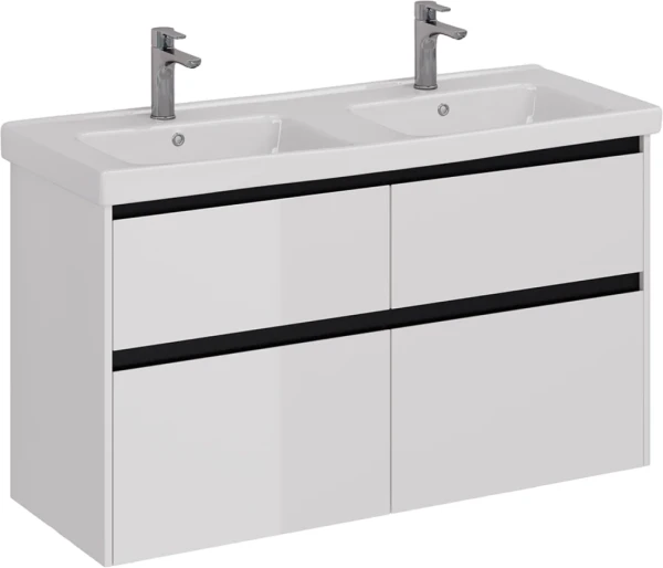Тумба под раковину Lemark Combi 120 черная, белая глянцевая