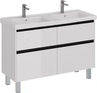 Тумба под раковину Lemark Combi 120 черная, белая глянцевая