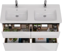 Тумба под раковину Lemark Combi 120 черная, белая глянцевая