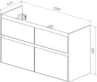 Тумба под раковину Lemark Combi 120 черная, белая глянцевая