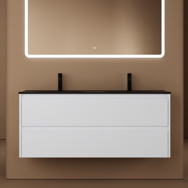 Тумба под раковину Sancos Libra двойная 119 см, белый глянец