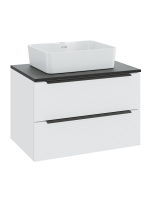 Тумба с раковиной Runo Орлеан 60 подвесная, матовая белая, черный