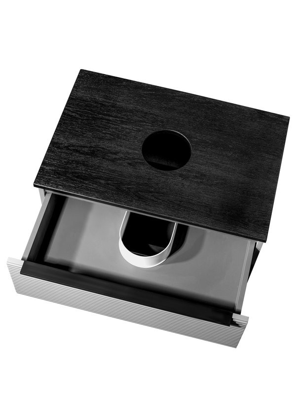 Тумба с раковиной Runo Орлеан 60 подвесная, матовая белая, черный