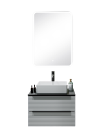 Тумба с раковиной Runo Орлеан 60 подвесная, матовая белая, черный