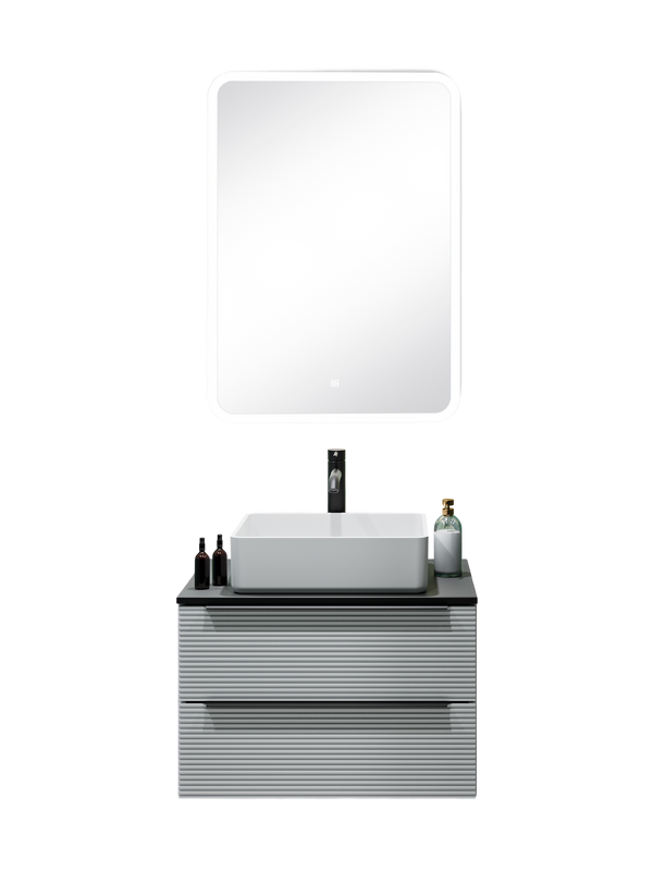 Тумба с раковиной Runo Орлеан 60 подвесная, матовая белая, черный