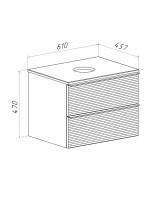 Тумба с раковиной Runo Орлеан 60 подвесная, матовая белая, черный