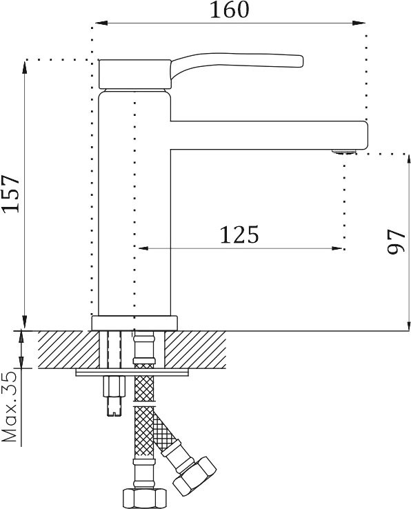 Смеситель для раковины BELZ B10612 хром