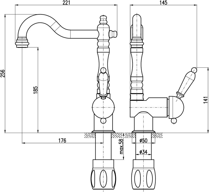 Смеситель для кухни Rav Slezak Labe L508.5/8Z золотой