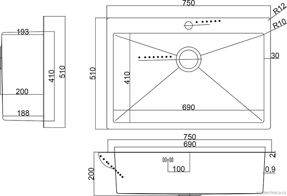 Мойка кухонная Steel Hammer SH 7551
