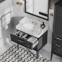 Тумба с раковиной KERAMA MARAZZI Pompei N 80 черная, с 2 ящиками