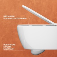 Комплект Унитаз подвесной DIWO Коломна 0700 с микролифтом + Инсталляция + Кнопка 7323 черная матовая