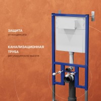 Комплект Унитаз подвесной DIWO Коломна 0700 с микролифтом + Инсталляция + Кнопка 7323 черная матовая
