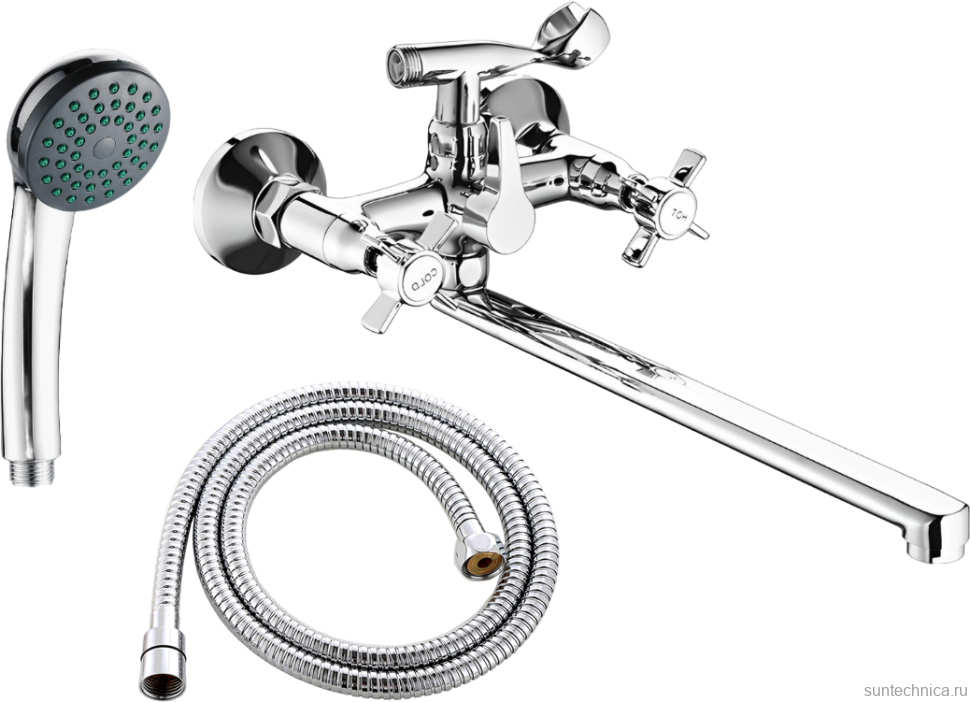 Смеситель с длинным изливом для ванны Fashun A2224 хром