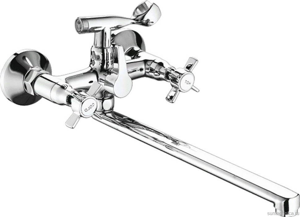 Смеситель с длинным изливом для ванны Fashun A2224 хром