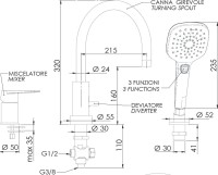 Смеситель на борт ванны Remer Dream D078CP