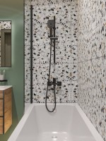 Смеситель для ванны с душем STWORKI Хедмарк S38100BK матовый чёрный