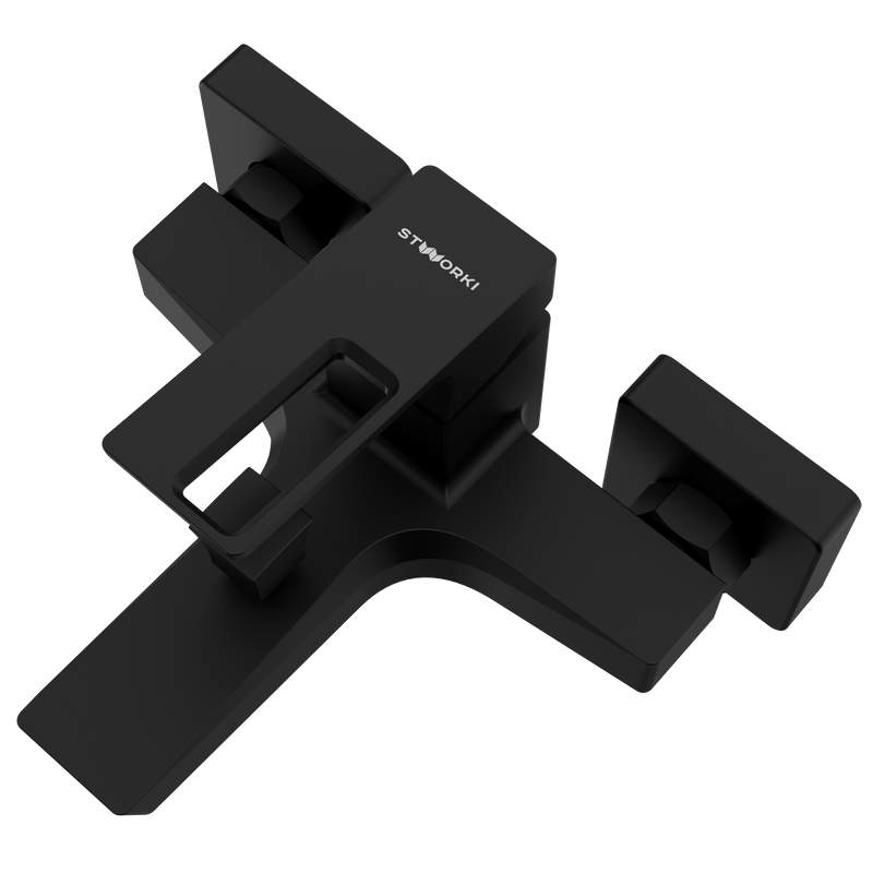 Смеситель для ванны с душем STWORKI Хедмарк S38100BK матовый чёрный