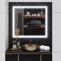 Зеркало Emmy Аврора 250694 80х80, белое, с LED-подсветкой